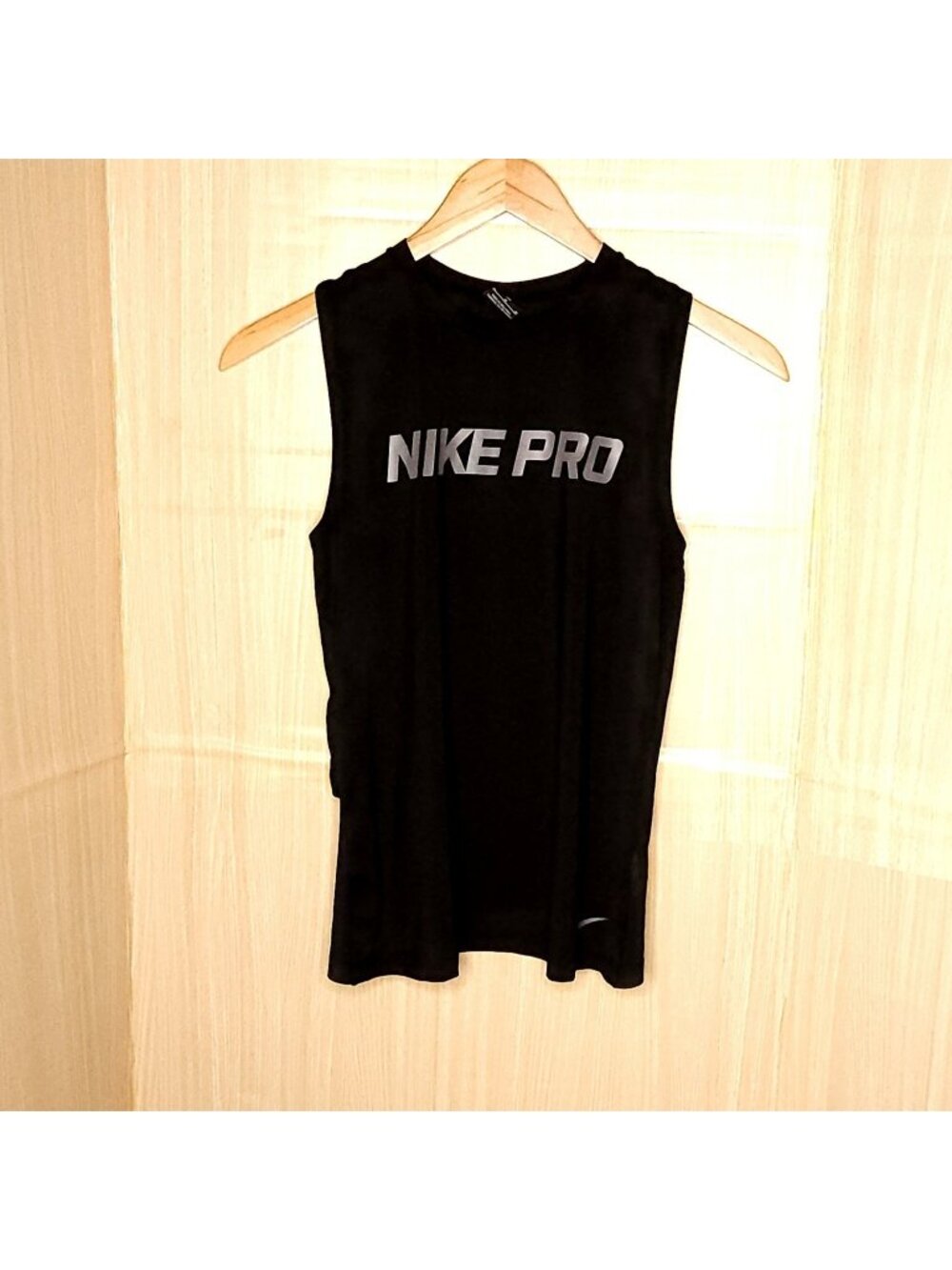 Nike Dri-fit Womens Black Sleeveless Mesh Blend Activewear Back Detail Medium